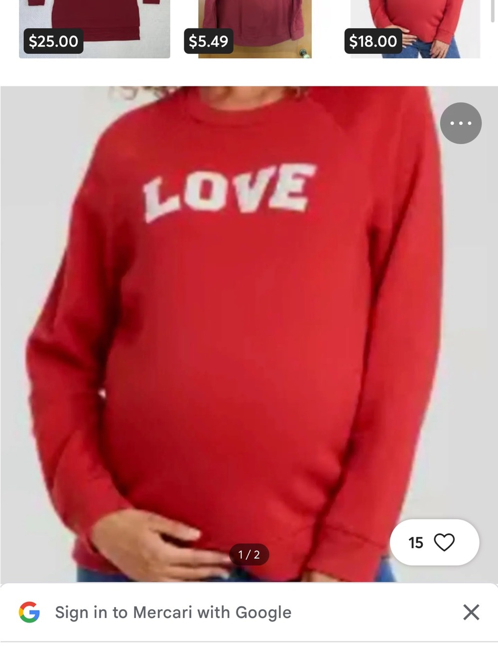Red 'LOVE' Sweatshirt